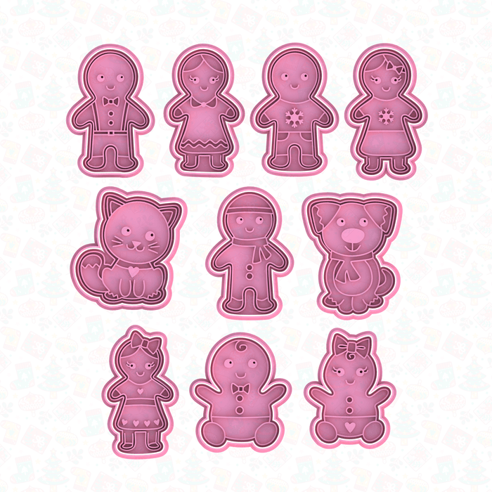 3d Selling Casa, arredamento e bricolage:Articoli per cucina e bar:Accessori per pasticceria:Altro accessori per pasticceria Kit Completo 10 pezzi Kit Famiglia Gingerbread 8cm