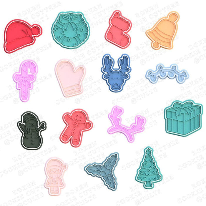 3d Selling Casa, arredamento e bricolage:Articoli per cucina e bar:Accessori per pasticceria:Altro accessori per pasticceria Kit Completo 15 pezzi Kit XXL Natalizio 8cm