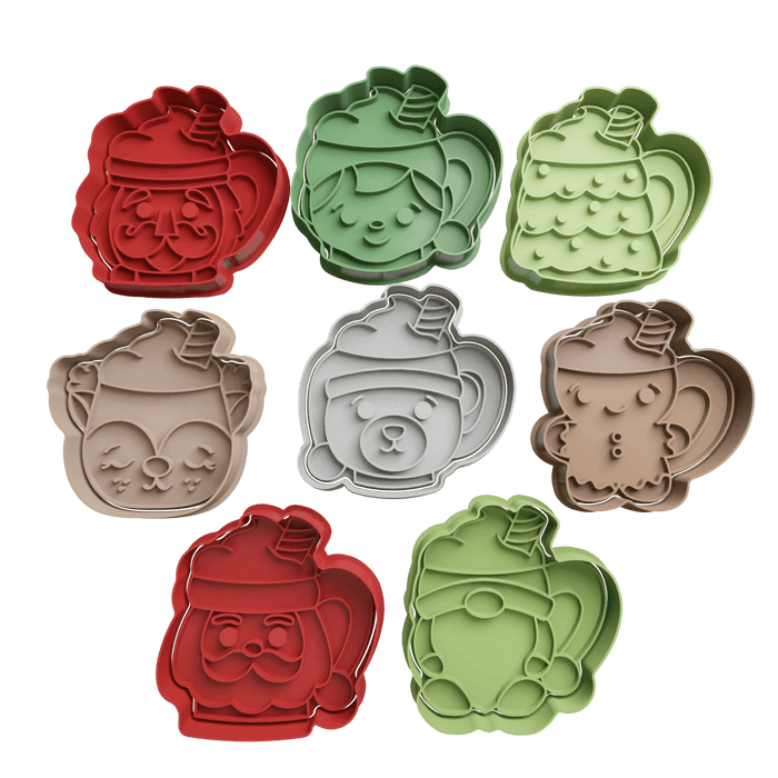 3d Selling Casa, arredamento e bricolage:Articoli per cucina e bar:Accessori per pasticceria:Altro accessori per pasticceria Kit Completo 8 pezzi Kit Tazze di Natale 8cm