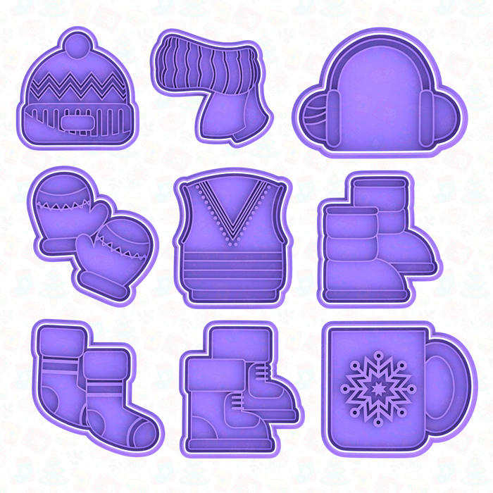 3d Selling Casa, arredamento e bricolage:Articoli per cucina e bar:Accessori per pasticceria:Altro accessori per pasticceria Kit Completo 9 pezzi Kit Benvenuto inverno 8cm