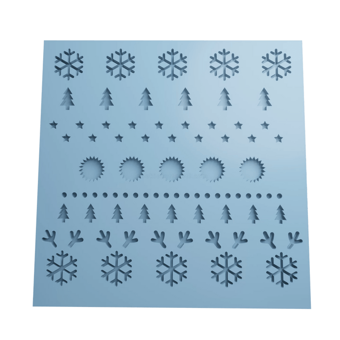 3d Selling Casa, arredamento e bricolage:Articoli per cucina e bar:Accessori per pasticceria:Altro accessori per pasticceria Pattern Natalizio in rilievo 10*10