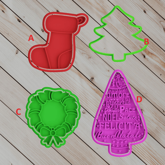 3d Selling Casa, arredamento e bricolage:Articoli per cucina e bar:Accessori per pasticceria:Altro accessori per pasticceria Set di Natale 4 pezzi 8cm Mod9