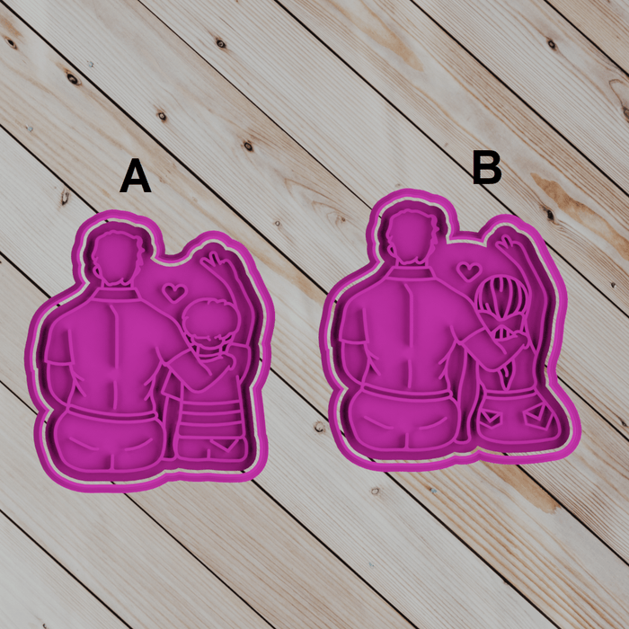 3d Selling Casa, arredamento e bricolage:Articoli per cucina e bar:Accessori per pasticceria:Formine e stampi per biscotti Cookie cutter Papà con Bimbo e bimba