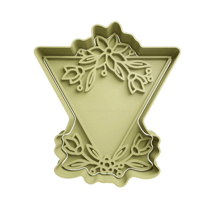 3d Selling cookie cutter Cornice triangolare con fiori