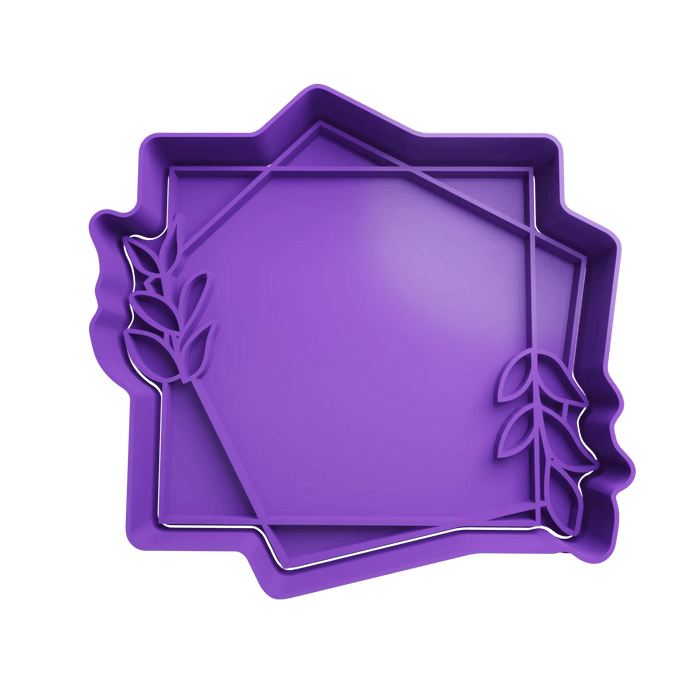 3d Selling cookie cutter Doppio quadrato con fiori