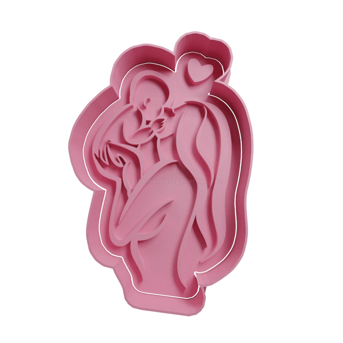 3d Selling cookie cutter Mamma con figlio