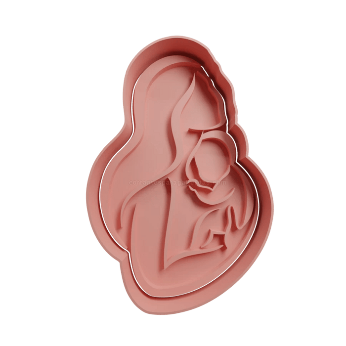 3d Selling cookie cutter Mamma con Figlio stilizzato