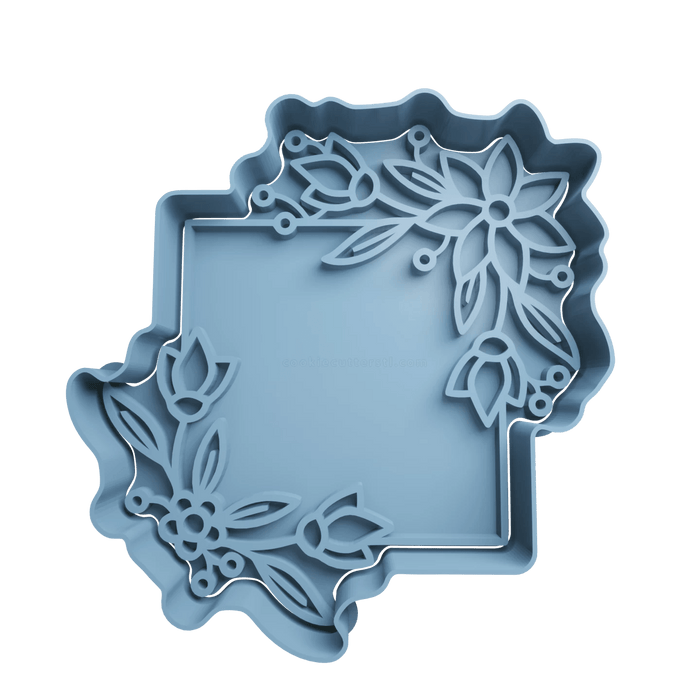 3d Selling cookie cutter Quadrato con fiori