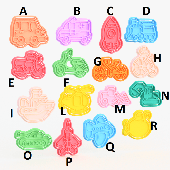3d Selling cookie cutter Trasporti vari set 16 pezzi