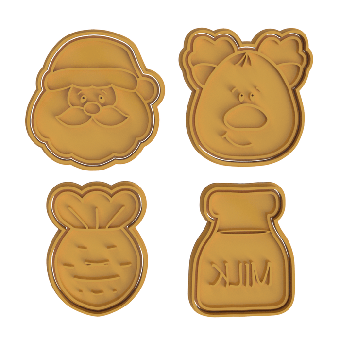 3dselling Casa, arredamento e bricolage:Articoli per cucina e bar:Accessori per pasticceria:Altro accessori per pasticceria Kit Biscotti per Babbo Natale 8cm
