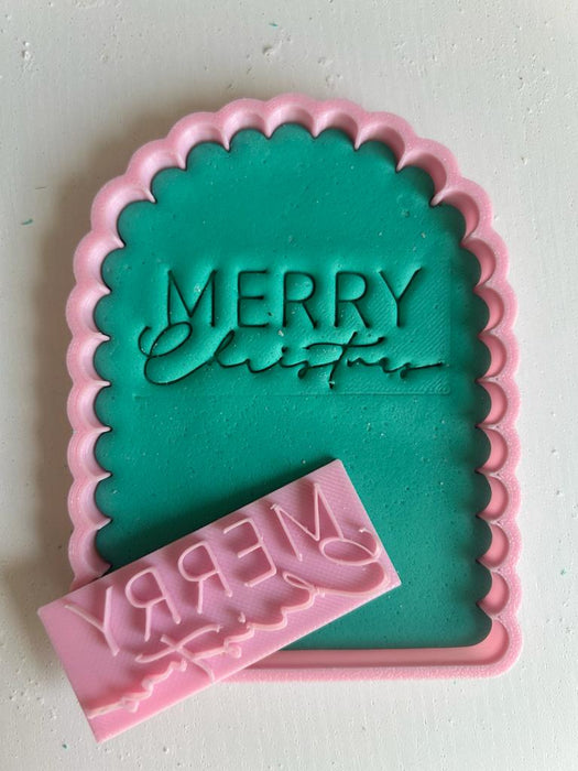seling3d Casa, arredamento e bricolage:Articoli per cucina e bar:Accessori per pasticceria:Altro accessori per pasticceria Composizione Natalizia timbro + arco 10cm