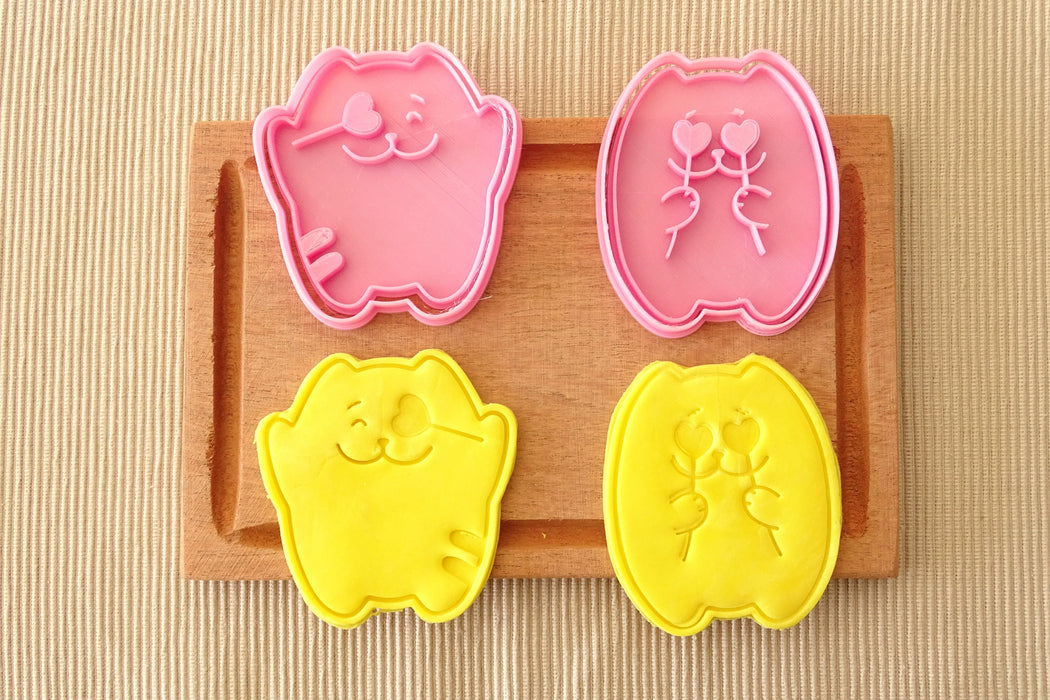seling3d Casa, arredamento e bricolage:Articoli per cucina e bar:Accessori per pasticceria:Altro accessori per pasticceria Kit Gattini innamorati 8cm
