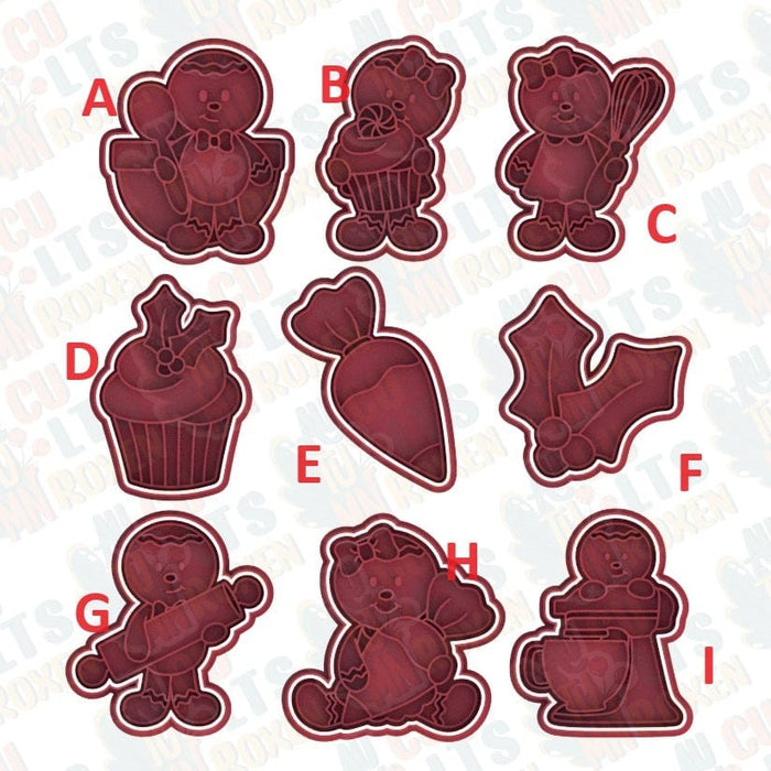 seling3d Casa, arredamento e bricolage:Articoli per cucina e bar:Accessori per pasticceria:Altro accessori per pasticceria Kit Gingerbread Natalizio 8,5cm