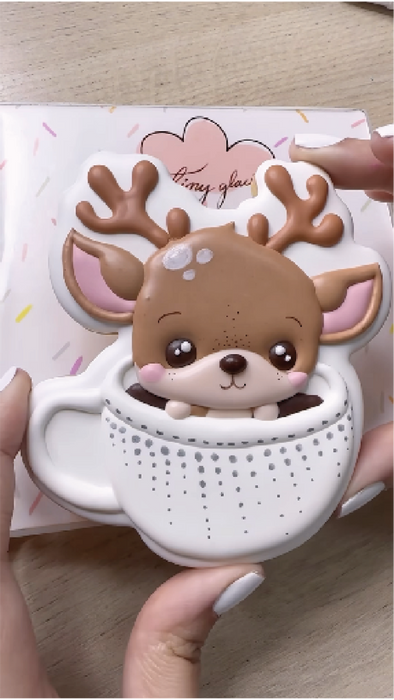 seling3d Casa, arredamento e bricolage:Articoli per cucina e bar:Accessori per pasticceria:Altro accessori per pasticceria Renna in tazza 8cm