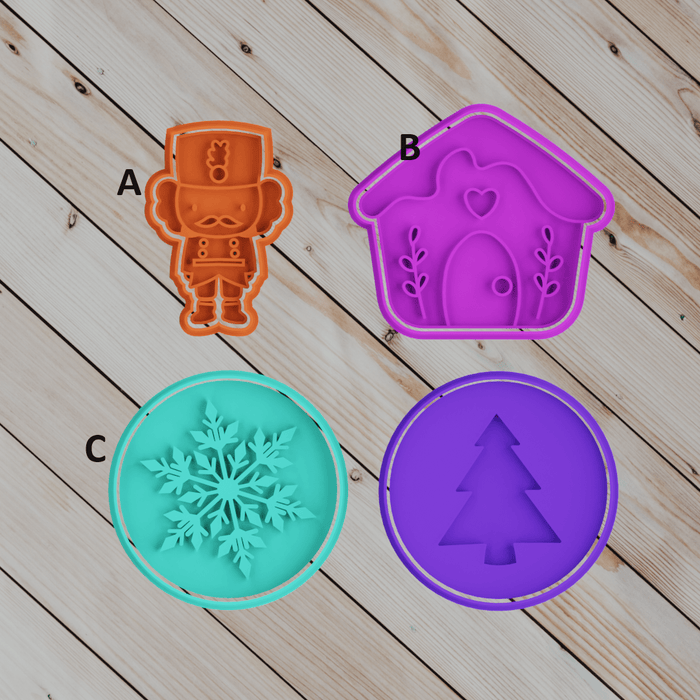 seling3d Casa, arredamento e bricolage:Articoli per cucina e bar:Accessori per pasticceria:Altro accessori per pasticceria Set di Natale 4 pezzi 8cm mod16