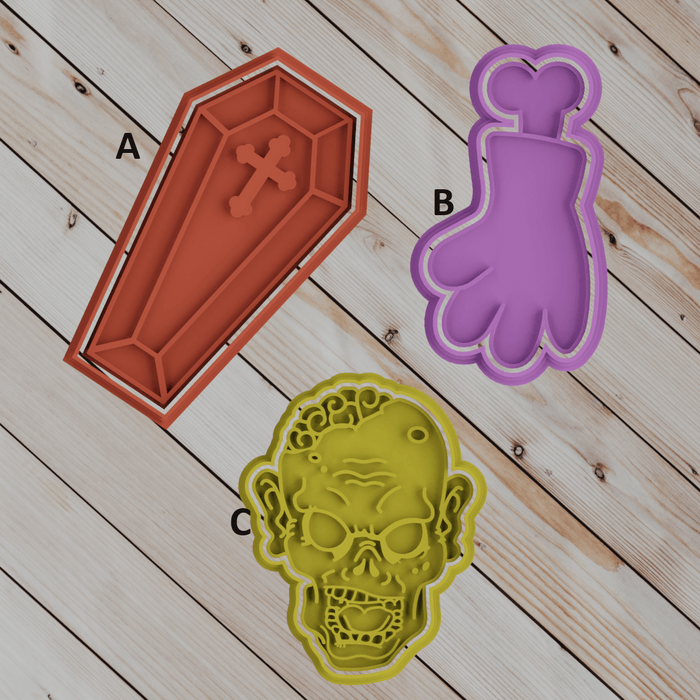 seling3d Casa, arredamento e bricolage:Articoli per cucina e bar:Accessori per pasticceria:Altro accessori per pasticceria Tris set zombie 8cm