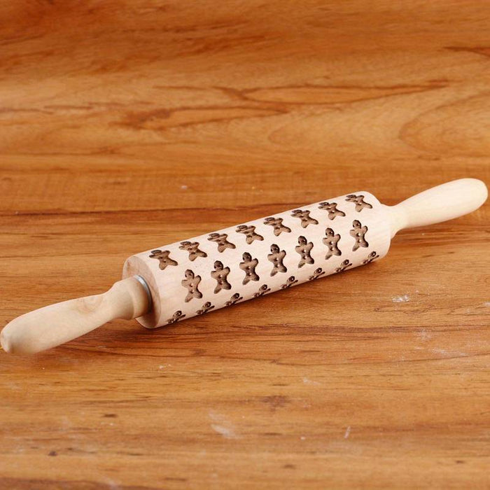 seling3d Mattarello in legno Mod omino Pan di zenzero