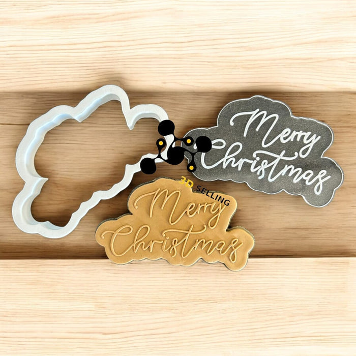 Selling 3D Casa, arredamento e bricolage:Articoli per cucina e bar:Accessori per pasticceria:Altro accessori per pasticceria Merry Christmas corsivo in acrilico