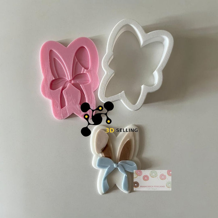 Selling 3d Casa, arredamento e bricolage:Articoli per cucina e bar:Accessori per pasticceria:Altro accessori per pasticceria Orecchie con fiocco 3D Mod2 8.5cm