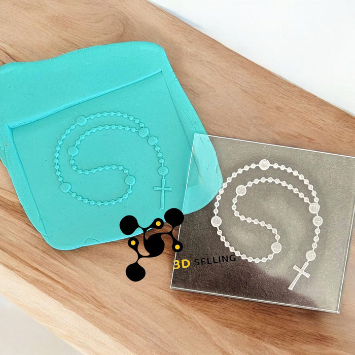 Selling 3D Casa, arredamento e bricolage:Articoli per cucina e bar:Accessori per pasticceria:Altro accessori per pasticceria Rosario placchetta in acrilico effetto rilievo