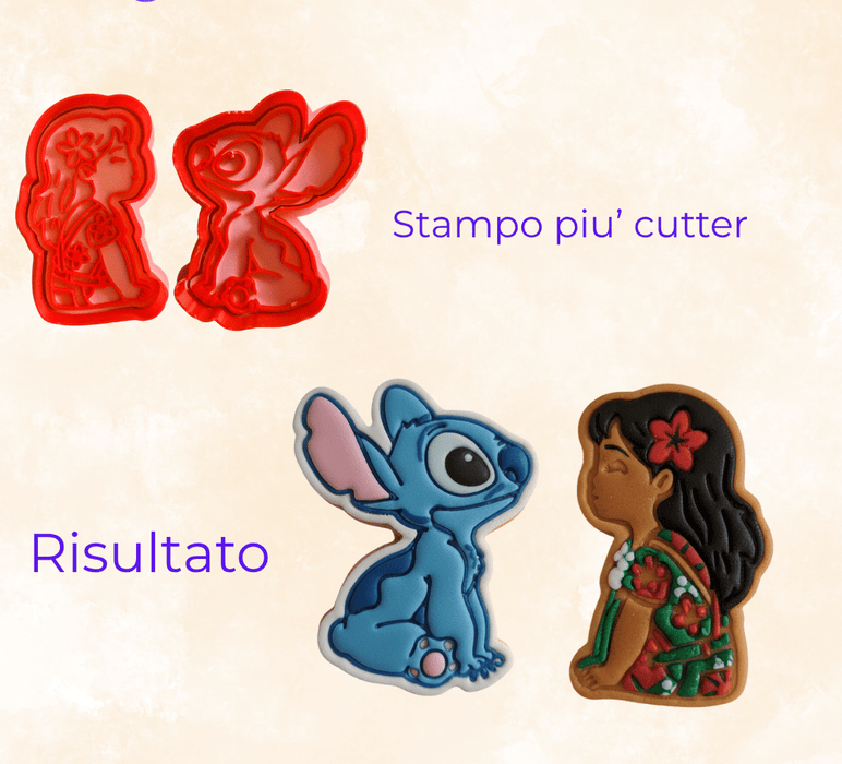 Selling 3D Casa, arredamento e bricolage:Articoli per cucina e bar:Accessori per pasticceria:Altro accessori per pasticceria Tagliabiscotti Duo Amici Hawaii – Stampo + Cutter 2 pezzi