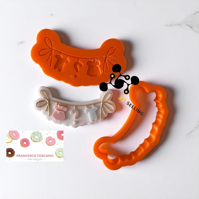SELLING3D Casa, arredamento e bricolage:Articoli per cucina e bar:Accessori per pasticceria:Altro accessori per pasticceria Abiti baby shower stampo in 3D