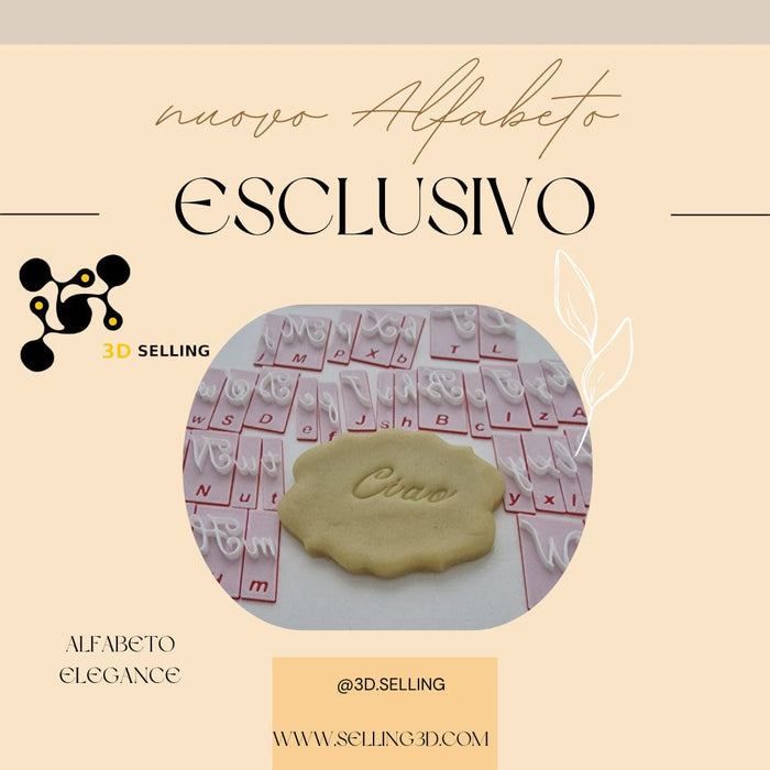 Selling3D Casa, arredamento e bricolage:Articoli per cucina e bar:Accessori per pasticceria:Altro accessori per pasticceria Alfabeto corsivo Elegance