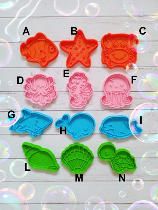 Selling3D Casa, arredamento e bricolage:Articoli per cucina e bar:Accessori per pasticceria:Altro accessori per pasticceria Animali Marini tema mare set 12 pezzi
