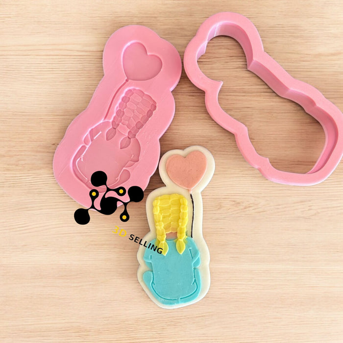 SELLING3D Casa, arredamento e bricolage:Articoli per cucina e bar:Accessori per pasticceria:Altro accessori per pasticceria Bimba con palloncino stampo in 3D 8cm