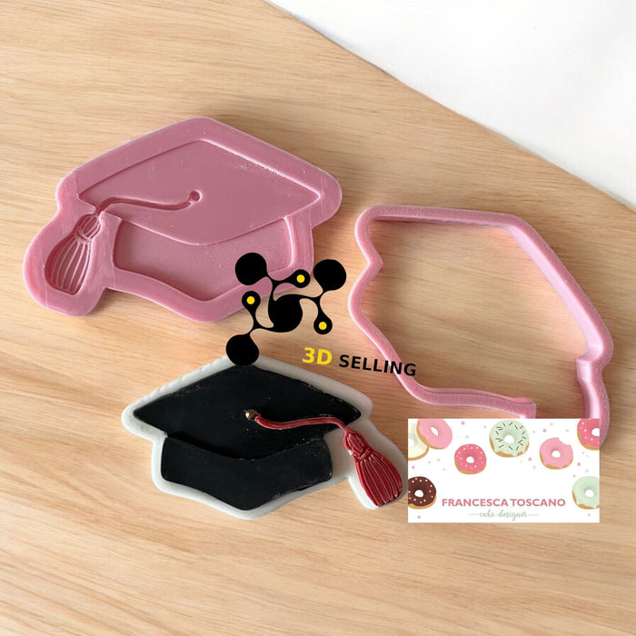 SELLING3D Casa, arredamento e bricolage:Articoli per cucina e bar:Accessori per pasticceria:Altro accessori per pasticceria Cappello Laurea Stampo in 3D