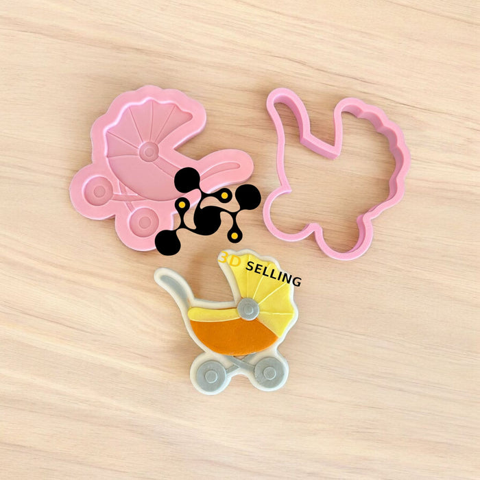 selling3D Casa, arredamento e bricolage:Articoli per cucina e bar:Accessori per pasticceria:Altro accessori per pasticceria Carrozzina stampo in 3D 8cm