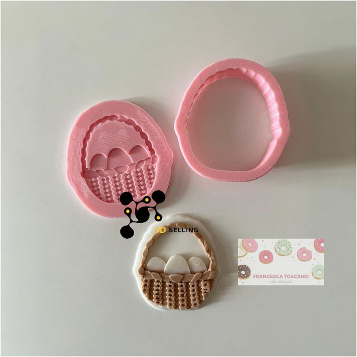 Selling3D Casa, arredamento e bricolage:Articoli per cucina e bar:Accessori per pasticceria:Altro accessori per pasticceria Cestino con uova in 3D 8.5cm