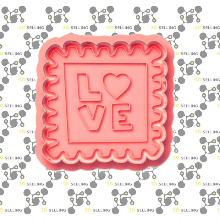 Selling3D Casa, arredamento e bricolage:Articoli per cucina e bar:Accessori per pasticceria:Altro accessori per pasticceria Francobollo Love 9cm