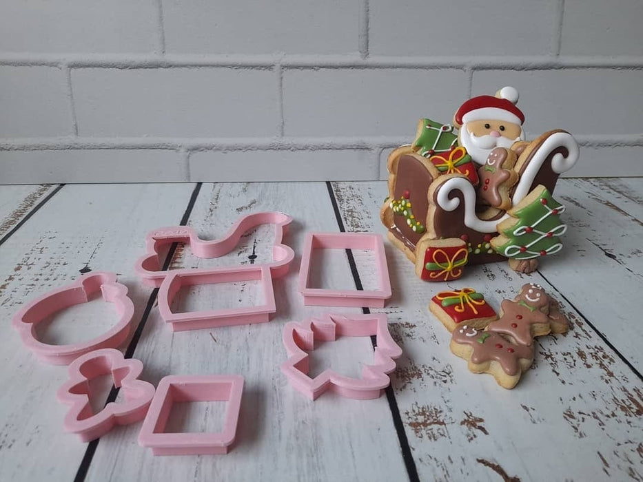 Selling3D Casa, arredamento e bricolage:Articoli per cucina e bar:Accessori per pasticceria:Altro accessori per pasticceria Kit Slitta Babbo Natale 12cm