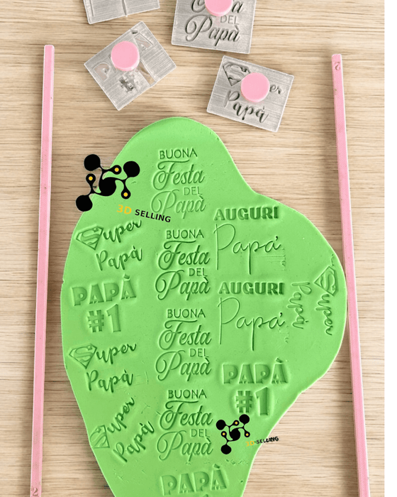Selling3D Casa, arredamento e bricolage:Articoli per cucina e bar:Accessori per pasticceria:Altro accessori per pasticceria Kit timbri in acrilico festa del papà