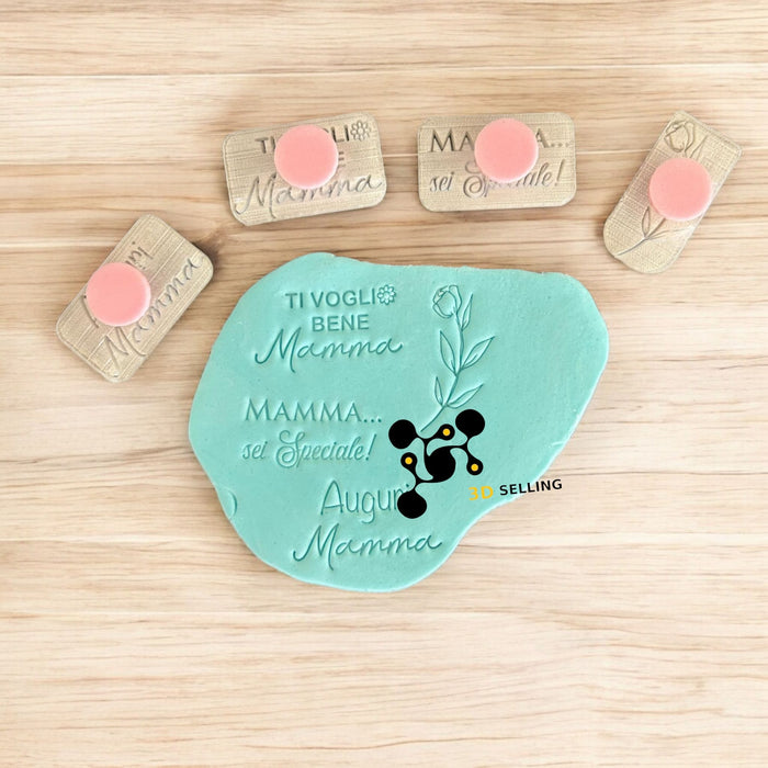 SELLING3D Casa, arredamento e bricolage:Articoli per cucina e bar:Accessori per pasticceria:Altro accessori per pasticceria Kit timbri in acrilico super fini Festa della mamma