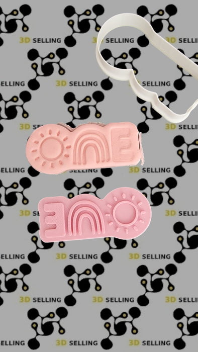 Selling3D Casa, arredamento e bricolage:Articoli per cucina e bar:Accessori per pasticceria:Altro accessori per pasticceria One primo compleanno arcobaleno 8.5cm