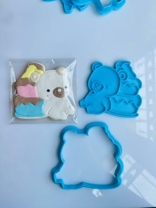 Selling3D Casa, arredamento e bricolage:Articoli per cucina e bar:Accessori per pasticceria:Altro accessori per pasticceria Orsetto con torta 8cm