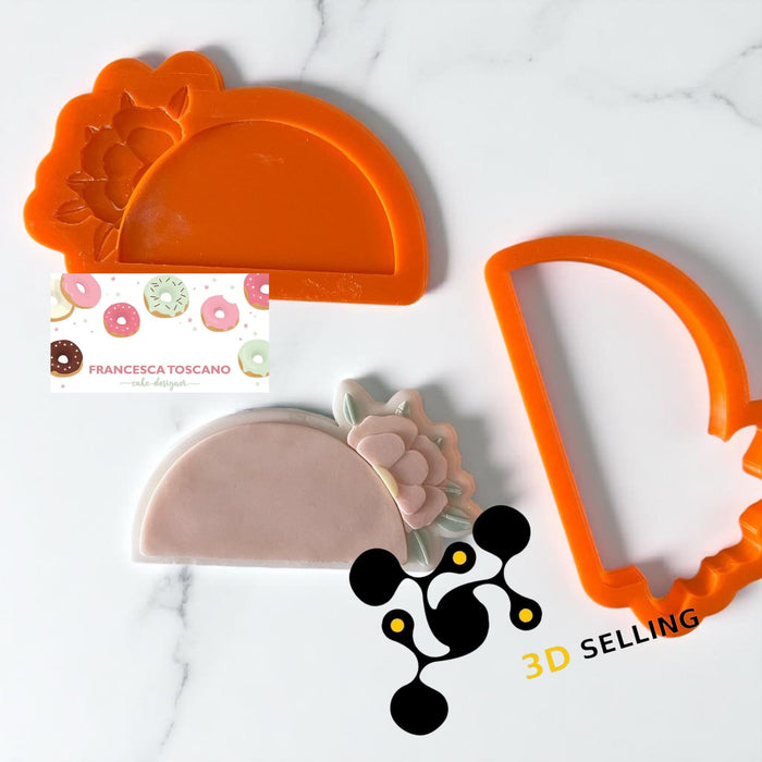 Selling3D Casa, arredamento e bricolage:Articoli per cucina e bar:Accessori per pasticceria:Altro accessori per pasticceria Segnaposto con fiore Mod2 stampo in 3D