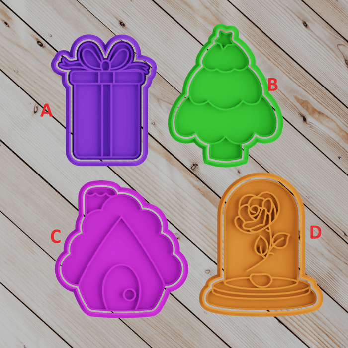 Selling3D Casa, arredamento e bricolage:Articoli per cucina e bar:Accessori per pasticceria:Altro accessori per pasticceria Set di Natale 4 pezzi 8cm Mod12