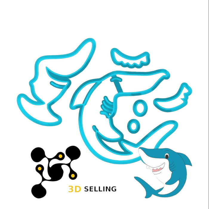 Selling3D Casa, arredamento e bricolage:Articoli per cucina e bar:Accessori per pasticceria:Altro accessori per pasticceria Squalo scomponibile