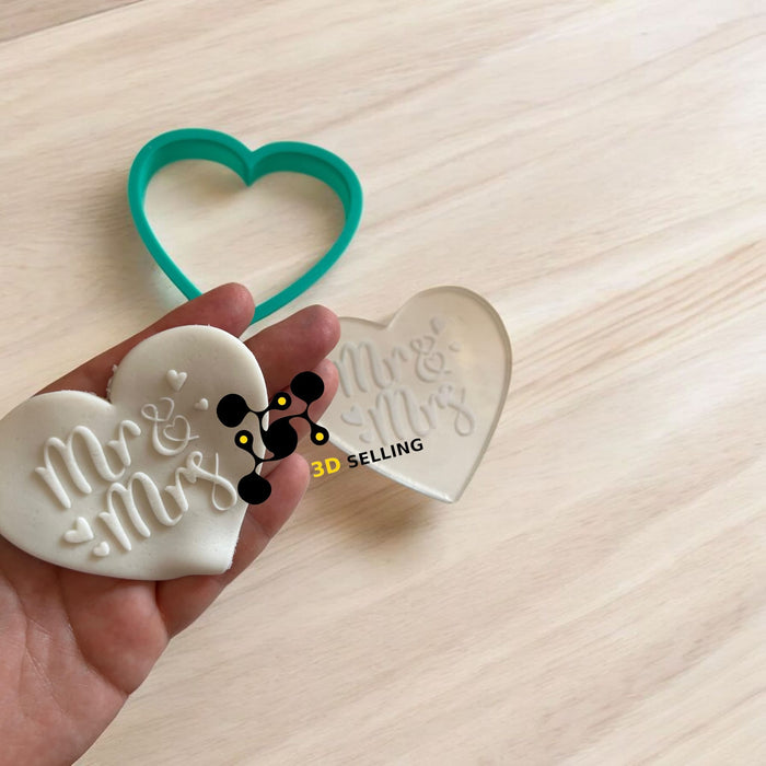 SELLING3D Casa, arredamento e bricolage:Articoli per cucina e bar:Accessori per pasticceria:Altro accessori per pasticceria Stampo in acrilico + cutter MR & MRS