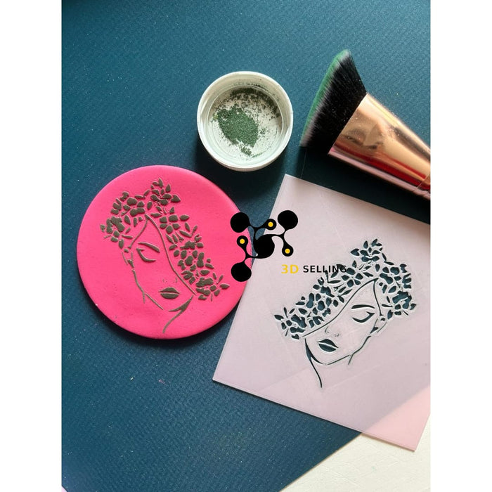 Selling3D Casa, arredamento e bricolage:Articoli per cucina e bar:Accessori per pasticceria:Altro accessori per pasticceria Stencil Donna con fiori