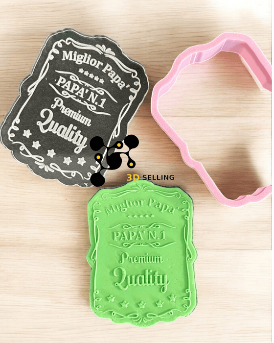 SELLING3D Casa, arredamento e bricolage:Articoli per cucina e bar:Accessori per pasticceria:Altro accessori per pasticceria Targhetta Miglior Papà in rilievo 9cm