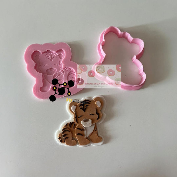 Selling3D Casa, arredamento e bricolage:Articoli per cucina e bar:Accessori per pasticceria:Altro accessori per pasticceria Tigre Safari stampo in 3D 8cm