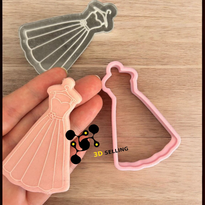 SELLING3D Casa, arredamento e bricolage:Articoli per cucina e bar:Accessori per pasticceria:Altro accessori per pasticceria Vestito sposa in rilievo