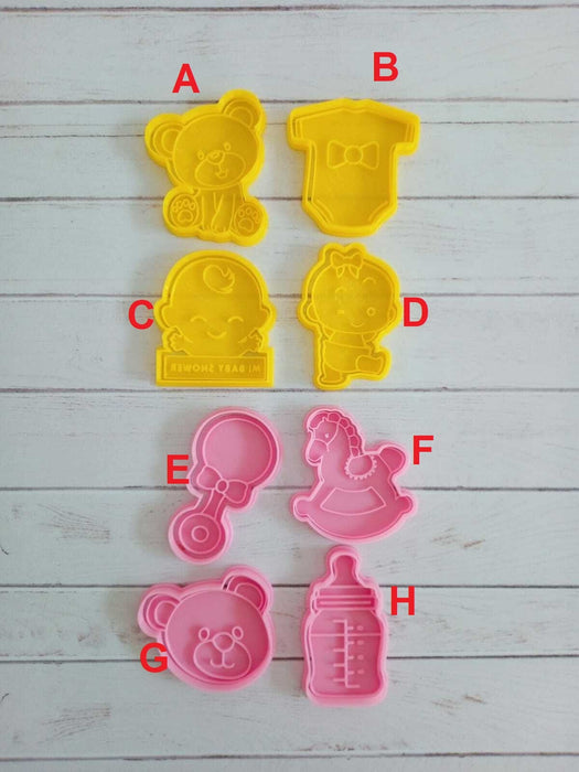 Selling3D Casa, arredamento e bricolage:Articoli per cucina e bar:Accessori per pasticceria:Decorazioni torte e topper:Cake topper Baby Shower Set 8 pezzi 8cm