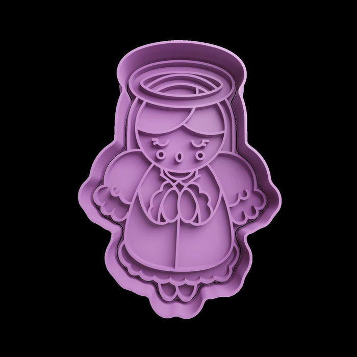 Selling3D Casa, arredamento e bricolage:Articoli per cucina e bar:Accessori per pasticceria:Formine e stampi per biscotti Con Manico Angelo idea comunione o battesimo cookie cutter con manico tagliabiscotti 8CM