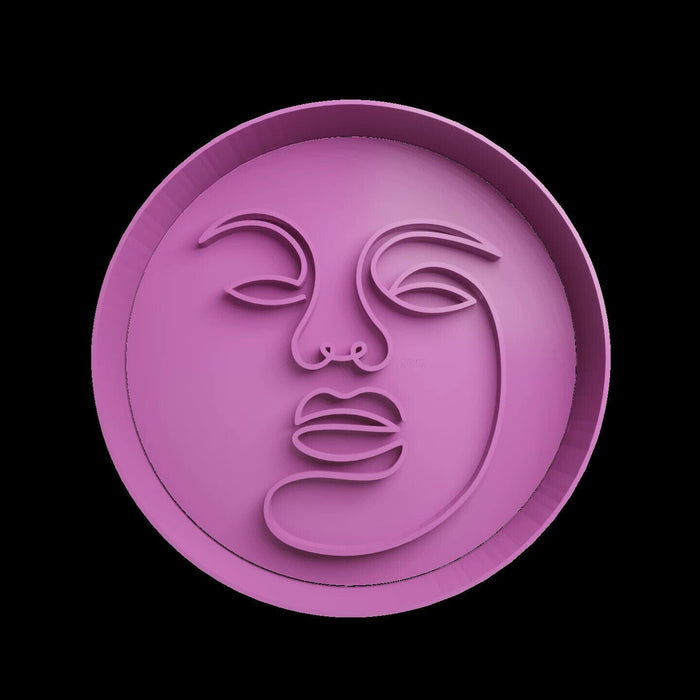 Selling3D Casa, arredamento e bricolage:Articoli per cucina e bar:Accessori per pasticceria:Formine e stampi per biscotti Con Manico Disegno faccia donna timbro con manico cookie cutter formina tagliabiscotti 8CM
