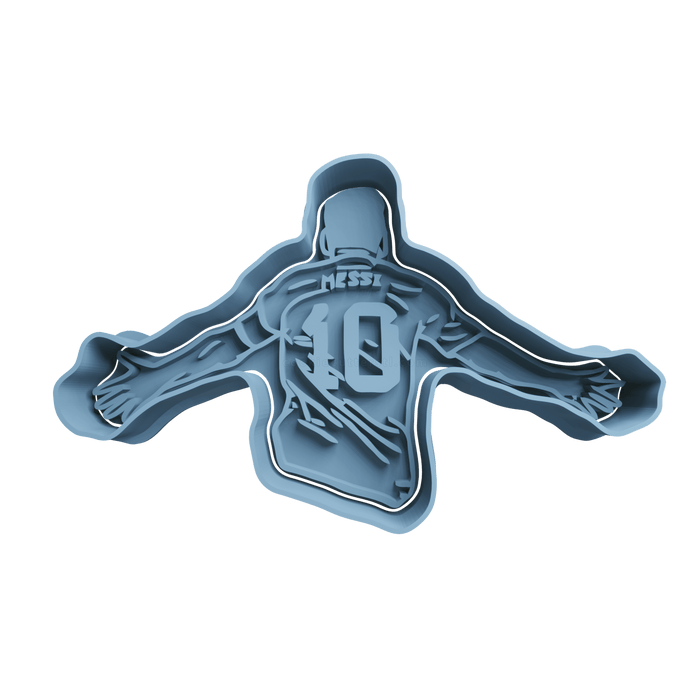 Selling3D Casa, arredamento e bricolage:Articoli per cucina e bar:Accessori per pasticceria:Formine e stampi per biscotti Con Manico Lionel Messi cookie cutter calcio con manico tagliabiscotti cake design PDZ 8CM